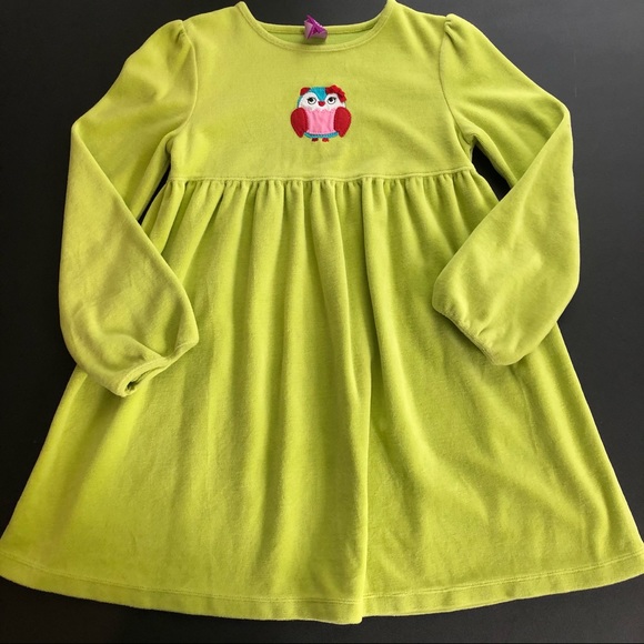 JK Girls Lime Green Owl Dress Size 6 - Picture 1 of 5